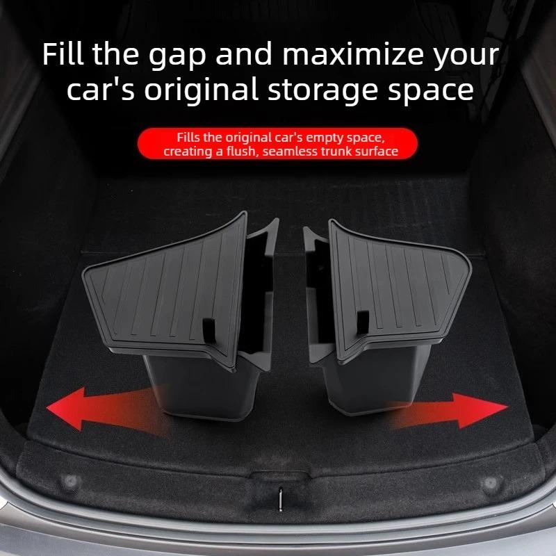 For Tesla Model Y Juniper 2026 Storage Organizer Accessories Rear Trunk Side Box Center Console Box Cup Wireless Charge Mat 2025