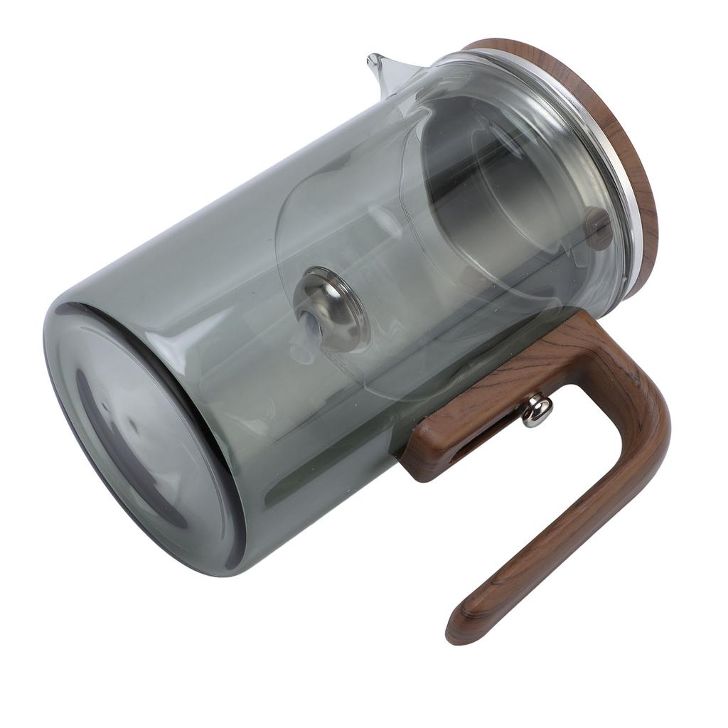 Магнитный стеклянный чайник Высокоборосиликатное стекло Отделение воды Пресс-контроль Чайник с деревянной ручкой