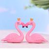 Pink Resin Flamingo Figure Wear King Queen Crown Home Ornament Wedding Gift