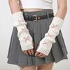 Y2K Bow Fingerless Gloves Thicken Hands Free Gloves Fashion Long Knit Arm Warmers  Autumn