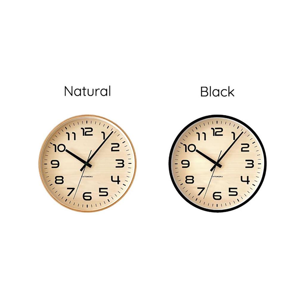 KATOMOKU plywood clock 23 Black wall clock with continuous second km-145BK hand, 304mm (quartz clock)