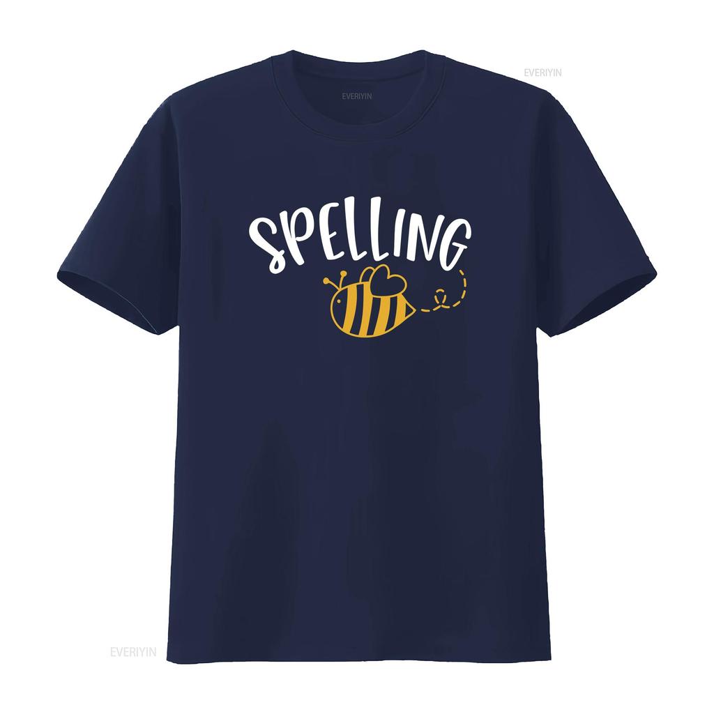 Cute Spelling Bee Design School T Shirt vintage Washed Soft Slightly Comfortable streetwear fashion designer clothes