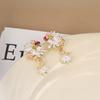 Французский сладкий стиль Цветные серьги-гвоздики с соцветиями ромашек Нишевый дизайн Литературный стиль Серьги для девичьего сердца