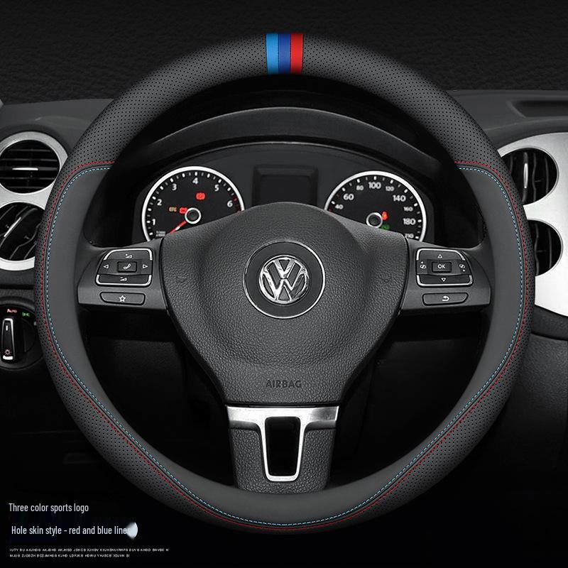 VW Steering Wheel Covers Compatible with Lavida, Sagitar, T-Roc, Polo, Tayron X, Magotan, Tiguan L, Bora, Lamando - Fits New & Old Models.