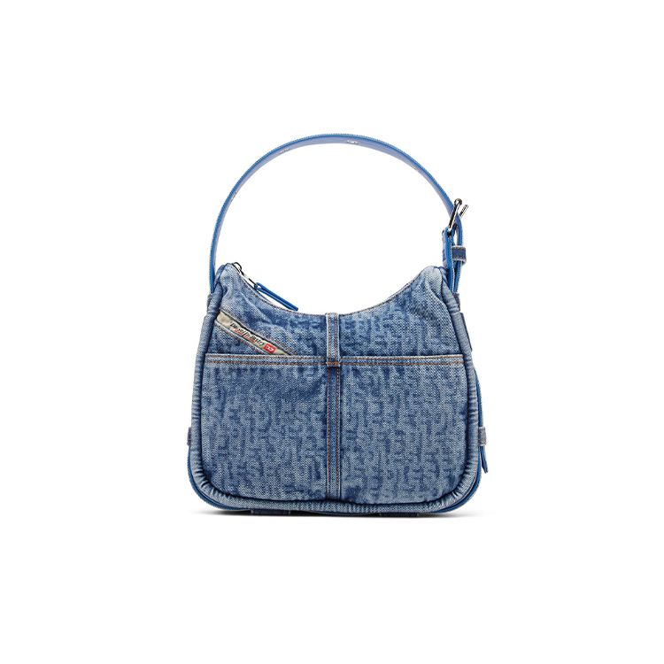 Diesel Letter Pattern Denim Shoulder Tote Bag Women bags Blue X08783P2088H8457