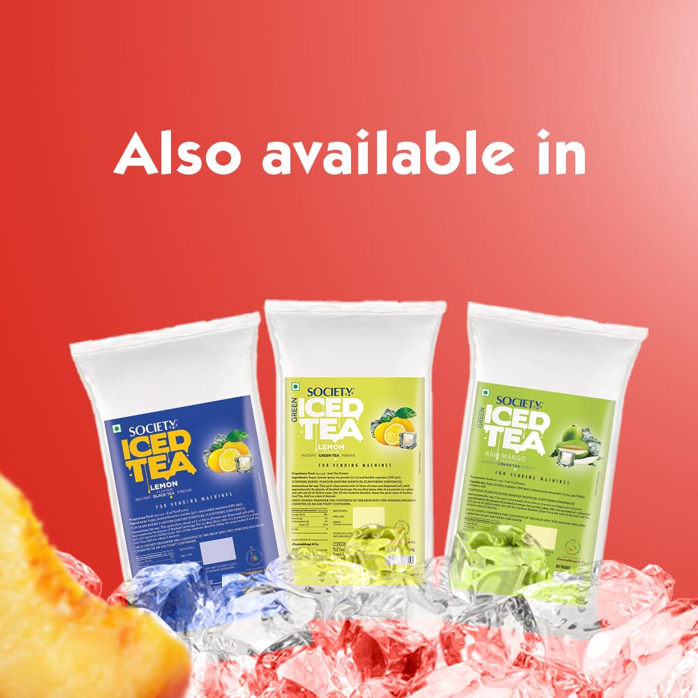 Society Peach & Apricot Iced Tea Powder Drink Mix Refreshing Sweet Fruity Beverage Easy To Prepare Cold Drink 1 kg Pack