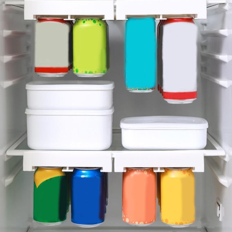 Refrigerator Slide Under Shelf Can Dispenser Hangings Drawer Storage Rack for Cans Beverages Holder Organizer Container