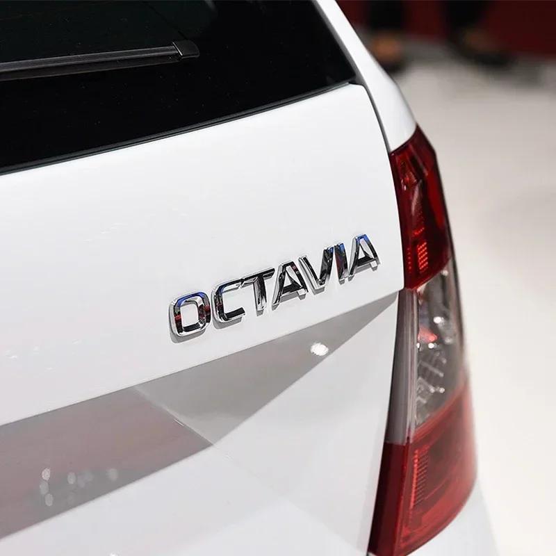 DAYB7 1pcs 3D ABS Octavia car Letter Rear trunk Decals Emblem badge sticker Decal Car styling For Skoda MK3 MK4 A5 A7 auto Accessories