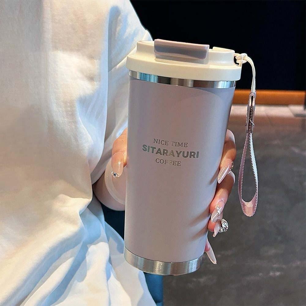 TPR 560ML Drinking Cup 304 Stainless Steel Filter Tea Bottle Fashion Coffee Water Cup Women