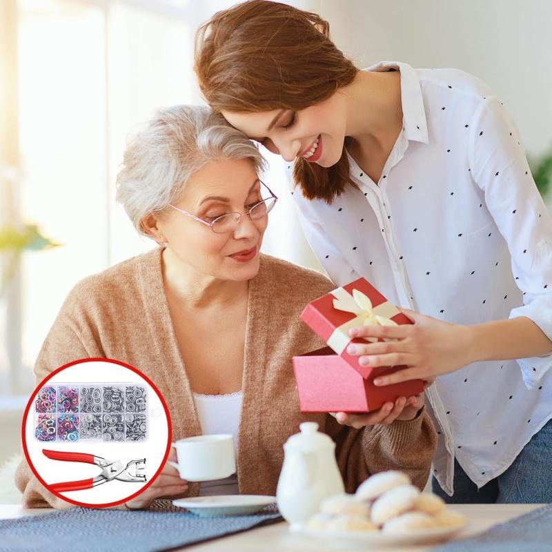 100Sets Metal Snap Button Kit, with Fastener Plier, New Snaps for Fabric, Snap Buttons for Sewing Fasteners, Suitable for DIY Crafts, Clothing, Sewing