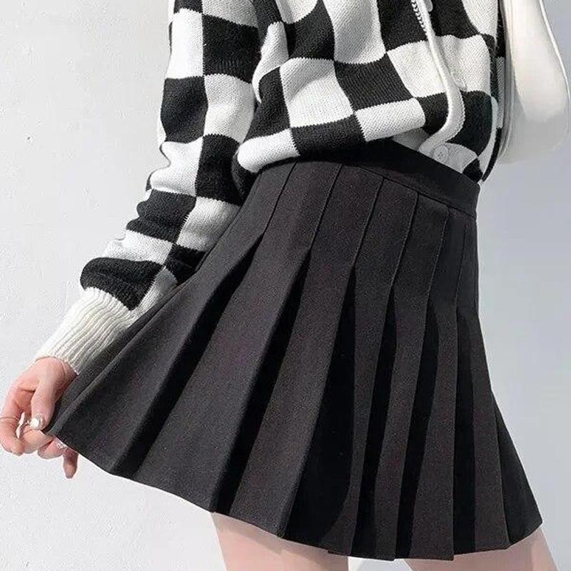 Модная однотонная юбка трапециевидной формы с высокой талией, осень-зима, элегантная утепленная шерстяная мини-юбка, женские модные плиссированные юбки 30279