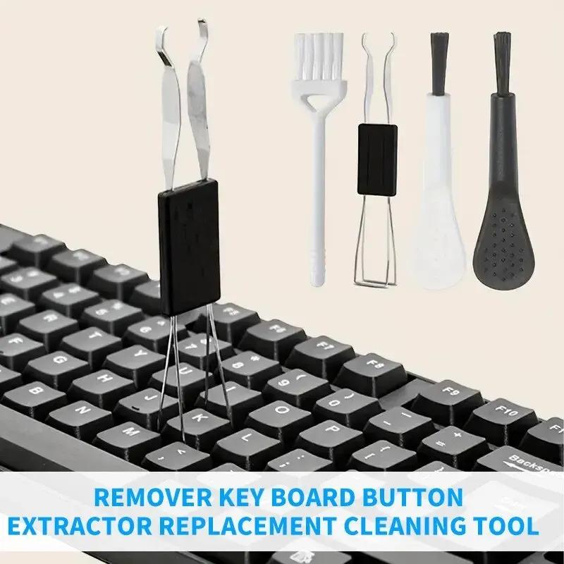 2-in-1 Mechanical Keyboard Key Cap Remover Universal Key Shaft Remover Replacement Cleaning Tool cleaner brush