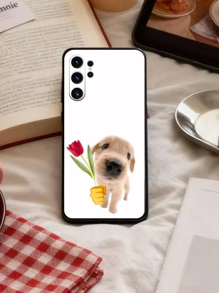 Goofy C-Dogs Big eyes Phone Case For Samsung S26,S25,S24,S23,S22,S21,S20,Ultra,Plus,FE Black Soft Cover