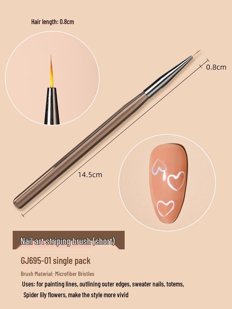 Nail Art Brush & Painting Gel Set with French Round Head & Long-lasting Base Coat