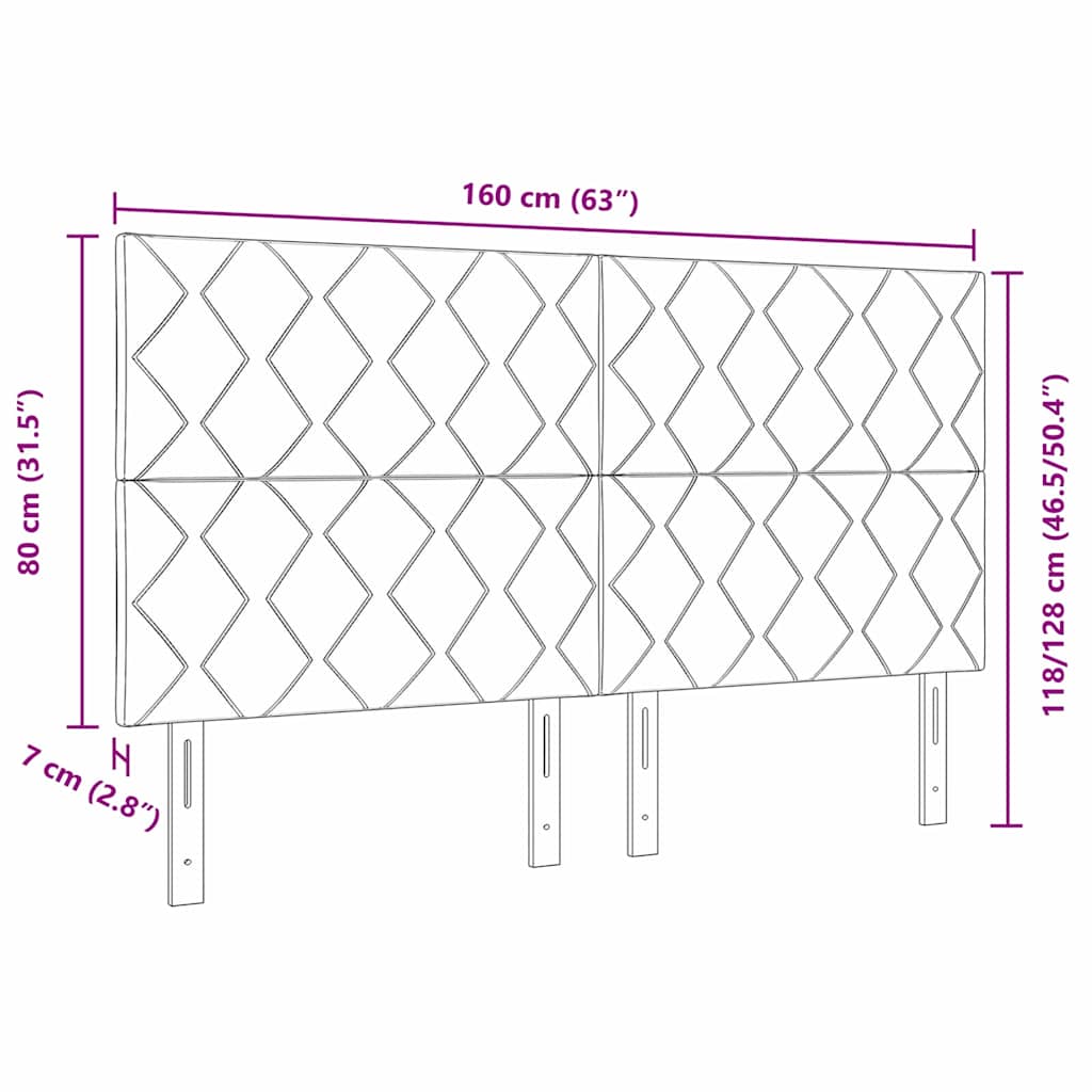 Headboard Black 160 cm Fabric