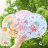 Cloth Hand Held Fan Cartoon Round Fan Portable Folding Group Fan