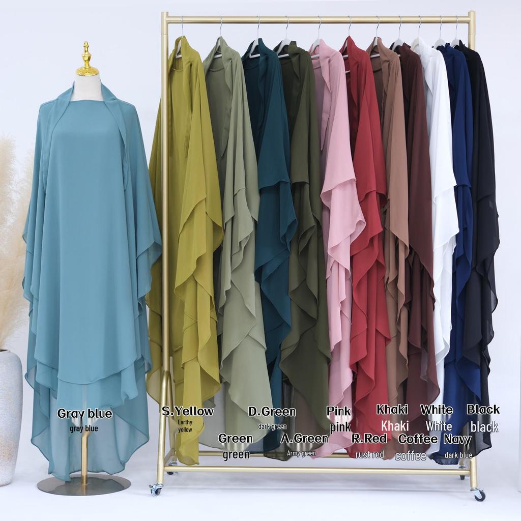 2023 Loriya Однотонный Двухслойный Шифоновый Платок Полный Круг Большой Платок на Голову HJ916