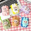 Cartoon Labubu Plush Coin Purse Cute Anime Money Change Pouch Earphone Storage Bag Zipper Wallet Keychain Pendant Kid Gifts