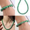 Гладкая полированная цепочка из круглых бусин малахита для изготовления браслетов и ожерелий ручной работы, безопасные натуральные каменные ювелирные изделия