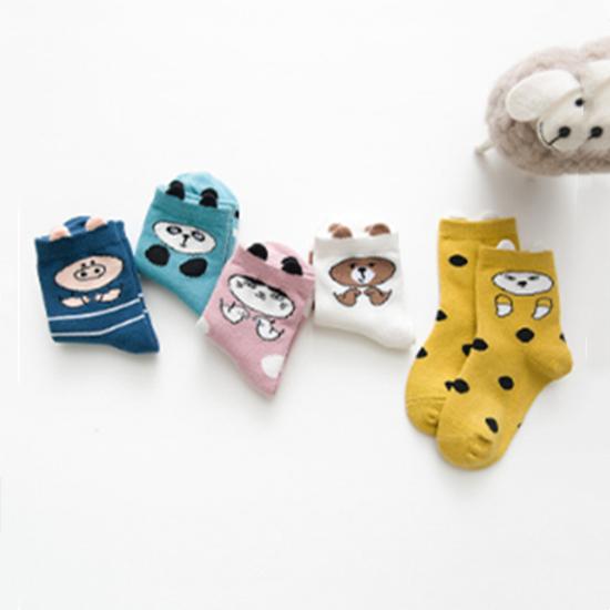 5 пар детских неувядаемых мягких детских носков из чистого хлопка с животным дизайном для девочек от 0 до 12 лет