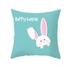 Easter Peach Velvet Cushion Cover Lake Blue Series Rabbit Egg Print Cushion Cover