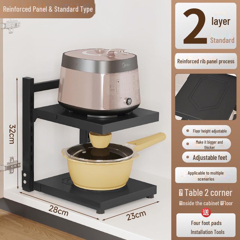 Многоуровневая стойка для хранения кастрюль на кухне, под раковиной и на столешнице