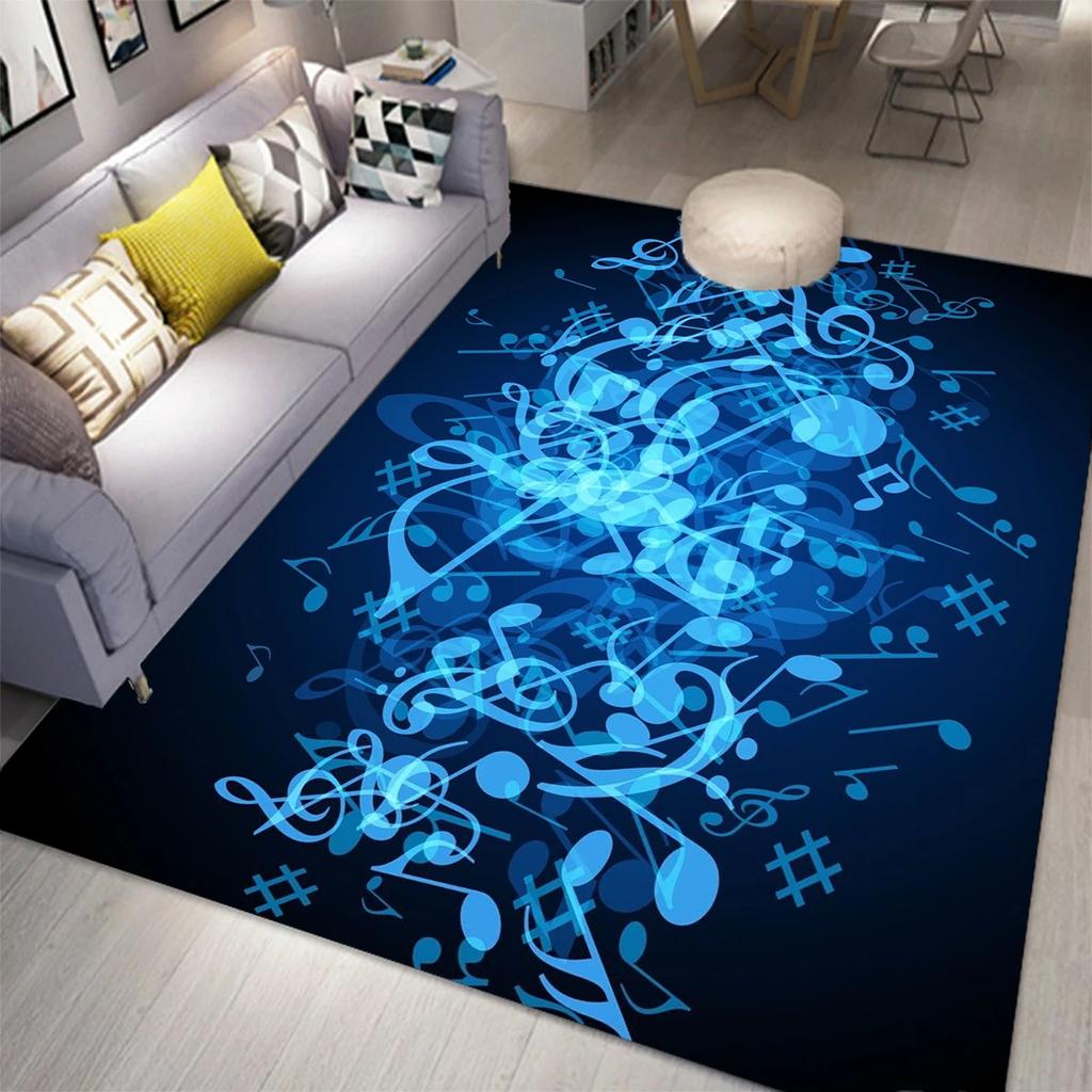 Music Note Carpet for Living Room Bedroom Hallway Balcony Entrance Doormat Floor Mat Large Soft Anti-slip Area Rug Home Decor