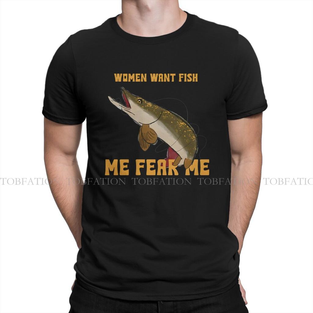 ZX Women Want Fish Me Fear Me Fish Funny Men T Shirt Cotton Fashion Crewneck TShirt Harajuku Streetwear