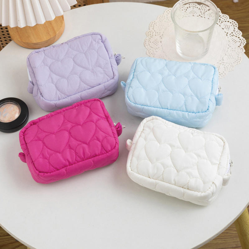 1 шт. Косметичка Love Heart, мини-квадратная женская сумка для хранения, гигиенические сумки для хранения салфеток, дорожная коробка для хранения, сумка для косметики