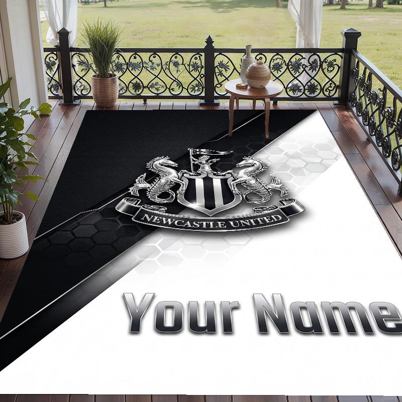 Custom Text Printed Rug Newcastle United FC Non Slip Floor Carpet For Home Room Decor
