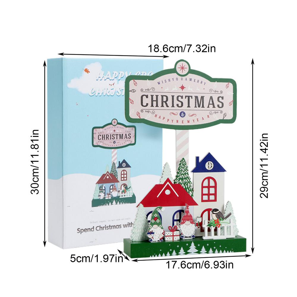 Рождественский деревянный домик табличка на стол Веселые рождественские деревянные таблички на стол Рождественские зимние украшения для дома Декоративная центральная часть стола