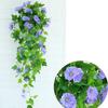 Fake Plant Flower Realistic Vivid Waterproof Hanging Artificial Silk Morning Glory Imitation Flower for Home