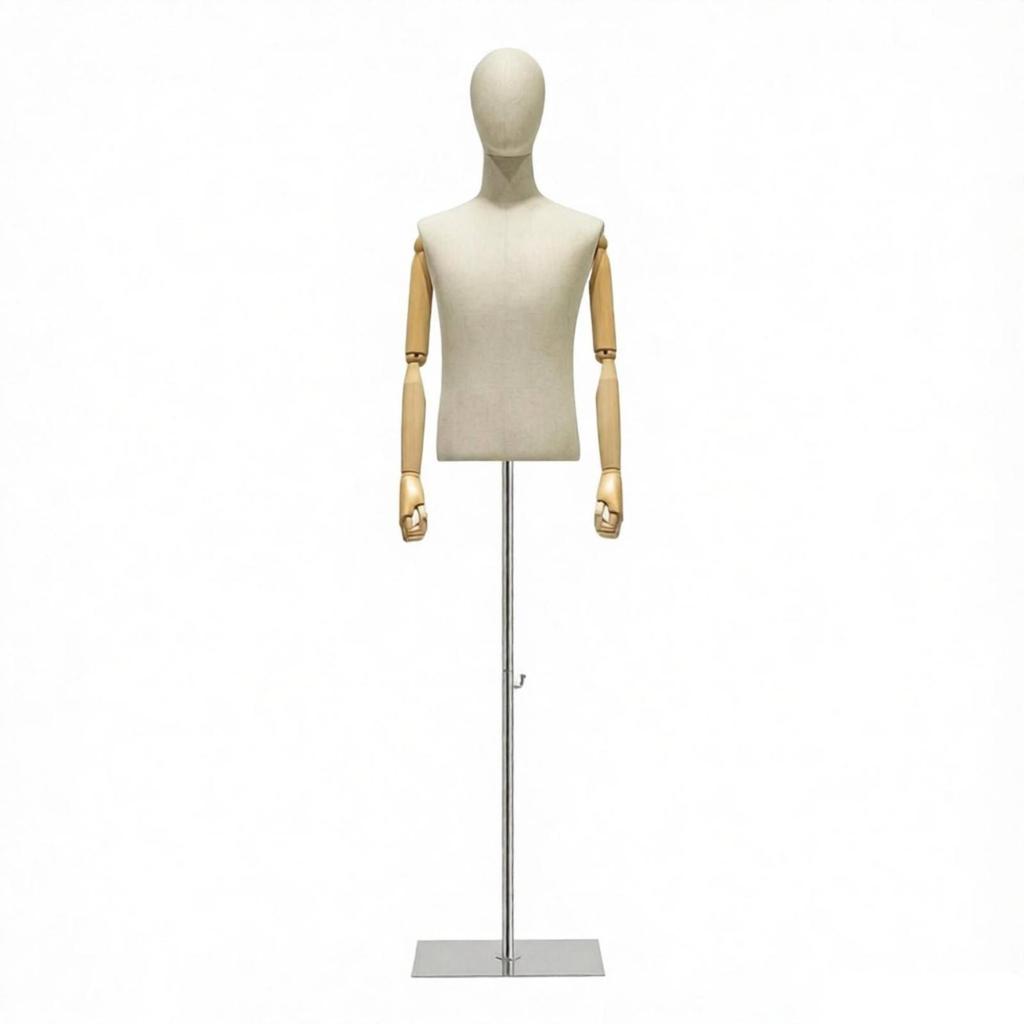 Mannequin Torso with Stand Simple to Assemble Male Dress Form Heavy Duty