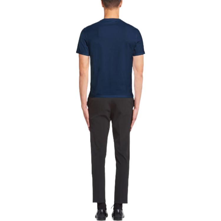 Prada logo-embroidered cotton T-shirt UJN712-1YDP-F0124-S-211