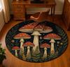 Грибной Лес Волшебный Лес Круглый Ковер Эфирный Мистический Академический Вдохновленный Фольклором Фея Кор Домашний Акцентный Ковер Магическая Причуда