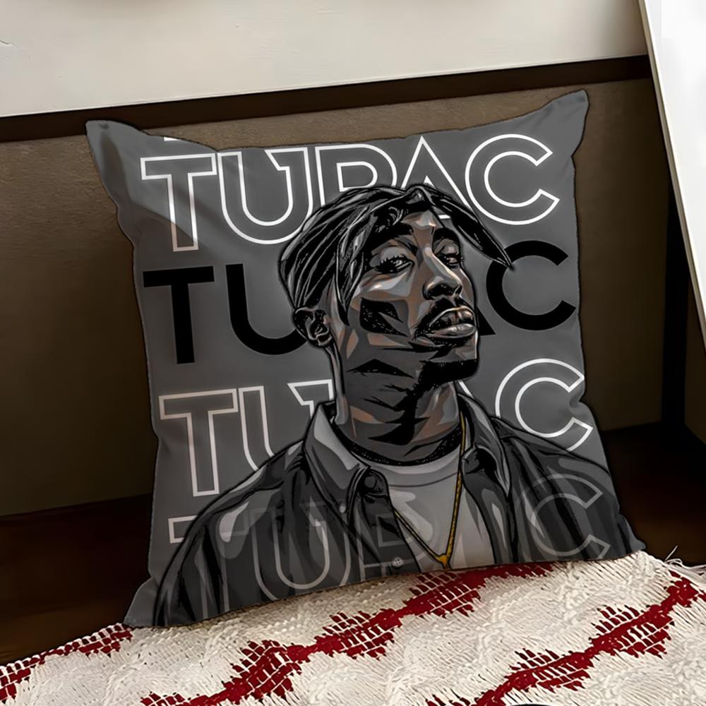 2PPAC Tupac SShakur Cushion Cover Reversible Soft Durable Pillow Cover Home Car MultiScene Use for Daily Comfort