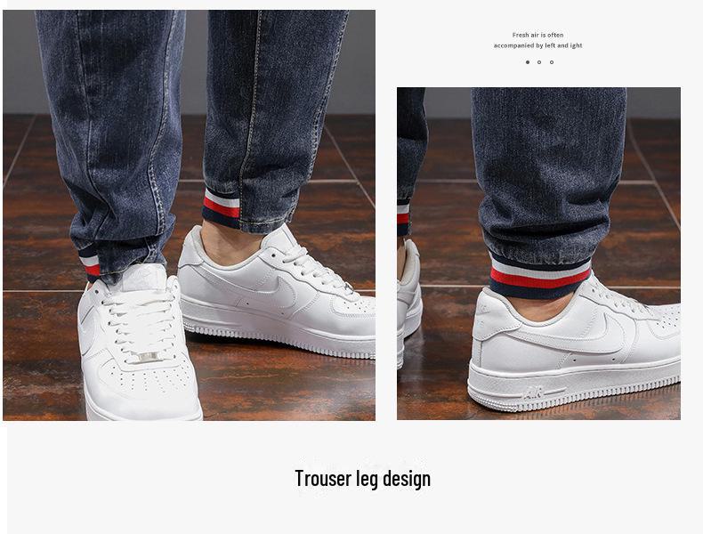 Мужские узкие джинсы с эластичной талией Xiaofeiniu: Модный, универсальный, удобный, подходит для всех размеров