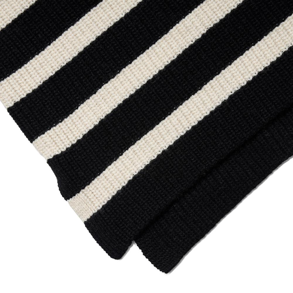 VERNO [Casual] Stripe Half Zip-Up Knit Black