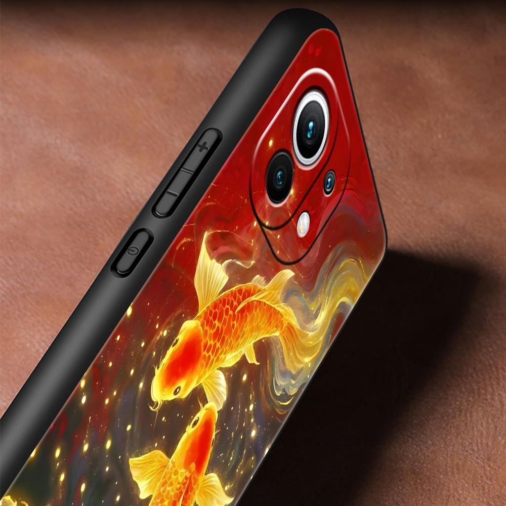 Чехол-бампер для телефона с плавающей золотой рыбкой для Xiaomi Mi 17 Pro Max 15 14 13 12 11 Ultra 15T 14T 13T 12T 11T Pro Lite Мягкий TPU Чехол-сумка