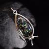 Natural Opal Pendant Multicolor 31.9 ct 925 Sterling Silver Pear October Birthday Birthstone