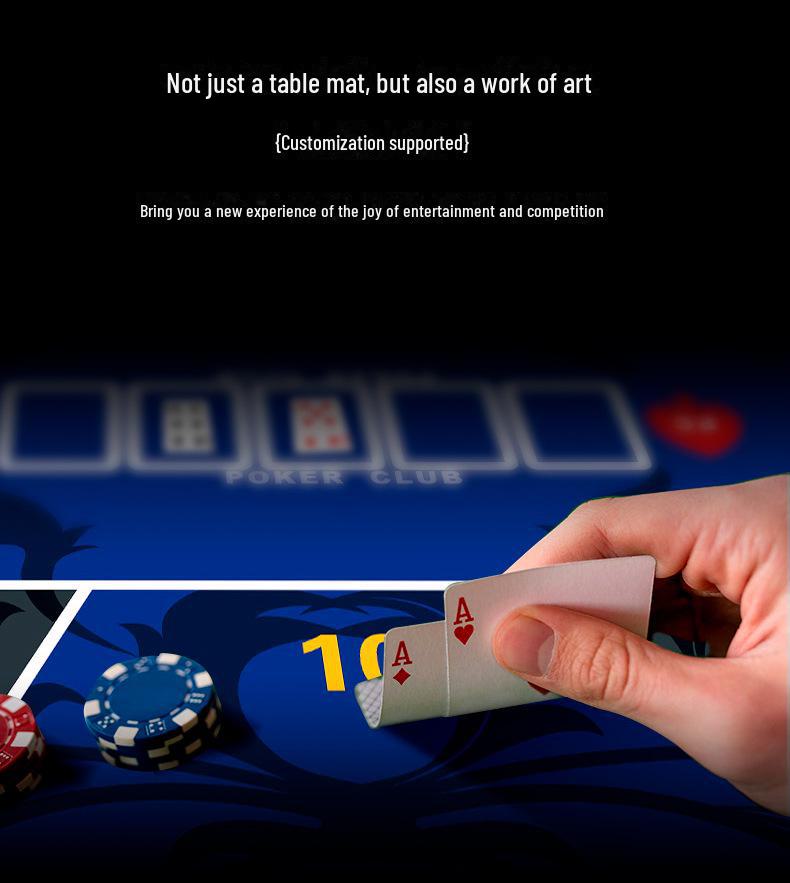 Коврик для покерного стола Texas Hold'em Silent Non-slip - утолщенная ткань для карточек для семейных вечеринок, в стиле TikTok, очень большой