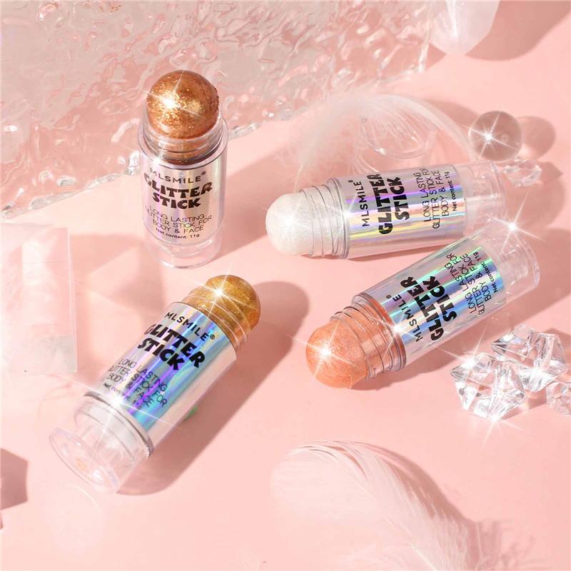 Крем-хайлайтер с бриллиантовыми блестками Pearl Fine Flash для лица Natural 3D Contouring Full Body Highlight Stick Cosmetic Tool