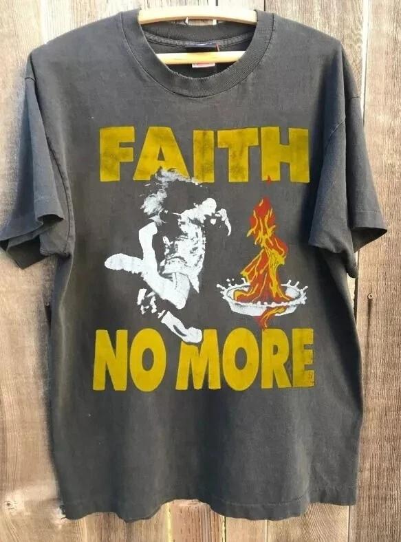 Летняя мужская футболка из чистого хлопка в стиле ретро Faith No More, повседневная, стильная, свободная и дышащая, подходит для повседневной носки