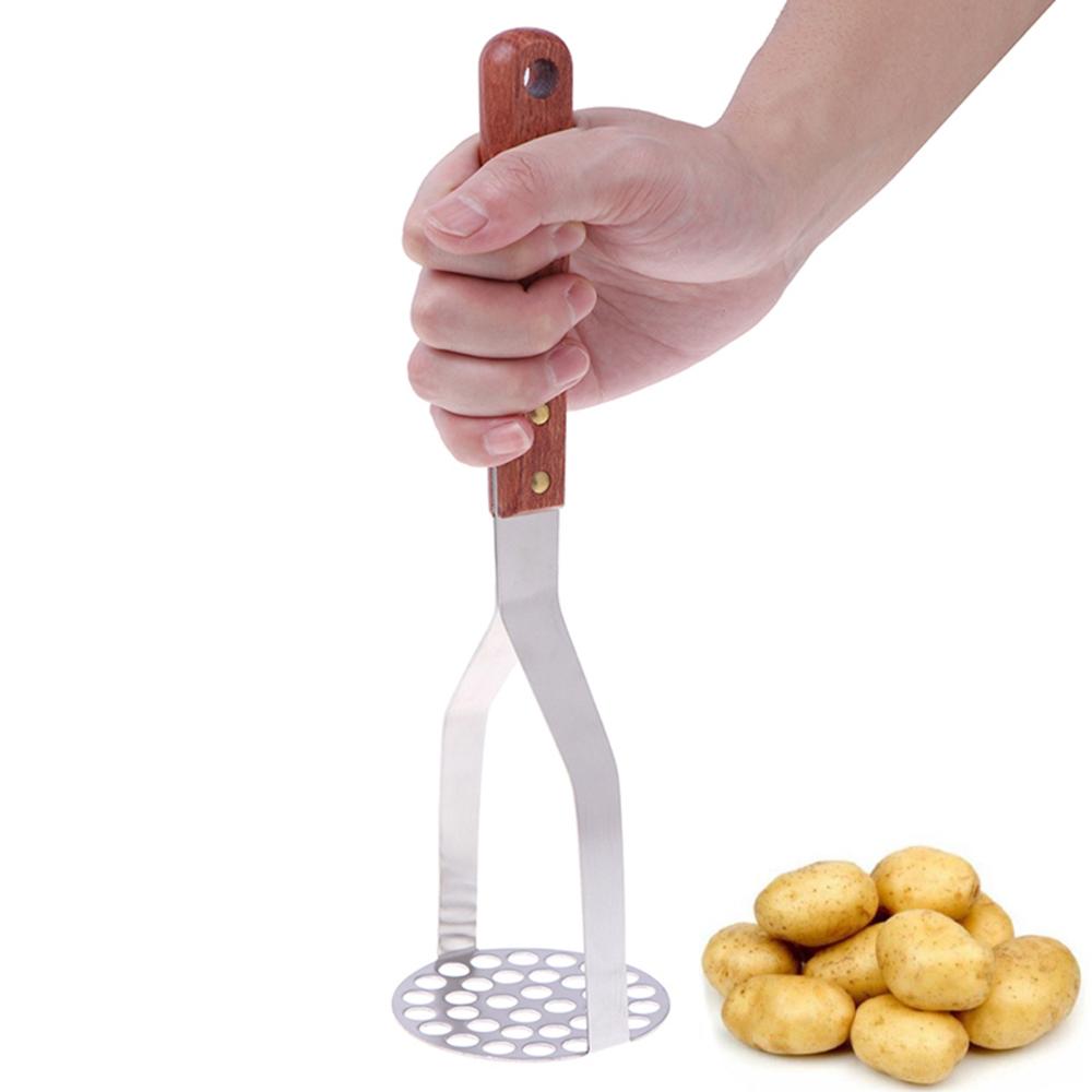 Fruit Garlic Heavy Duty Stainless Steel Manual Cooking Tool Potato Masher Press Crusher Pusher