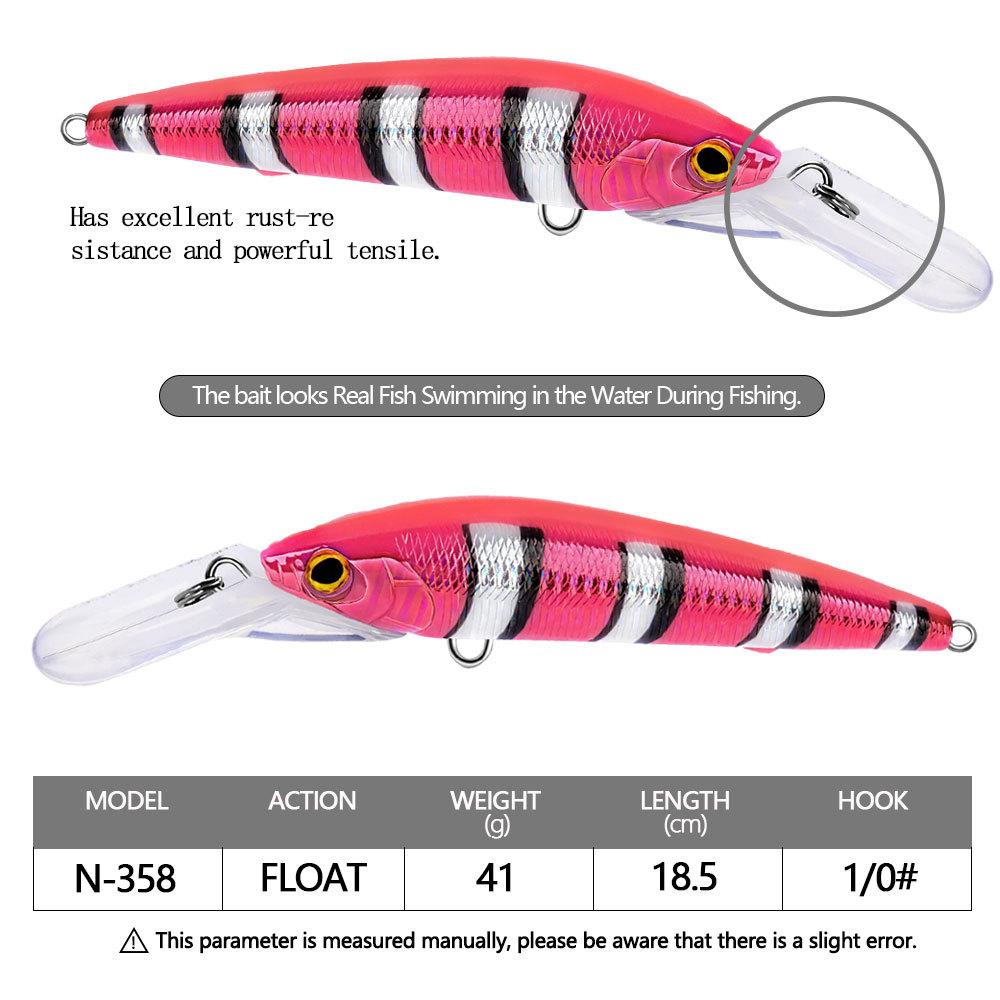 Большая плавающая приманка для ловли гольяна, 14 см, 41 г, лазерная искусственная жесткая приманка, морская вода, дальний заброс, троллинговые воблеры, УФ-джеркбейт, снасти