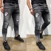 Mens Skinny Stretch Denim Pants Distressed Ripped Freyed Slim Fit Jeans Trousers