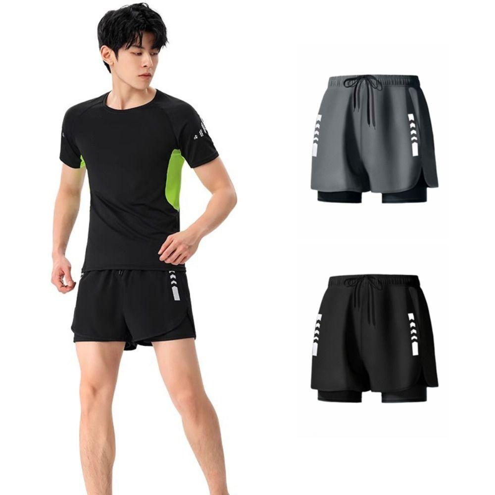 Short Pants Swimming Trunks Shorts Double Layer Men's Jogging Shorts Surfing