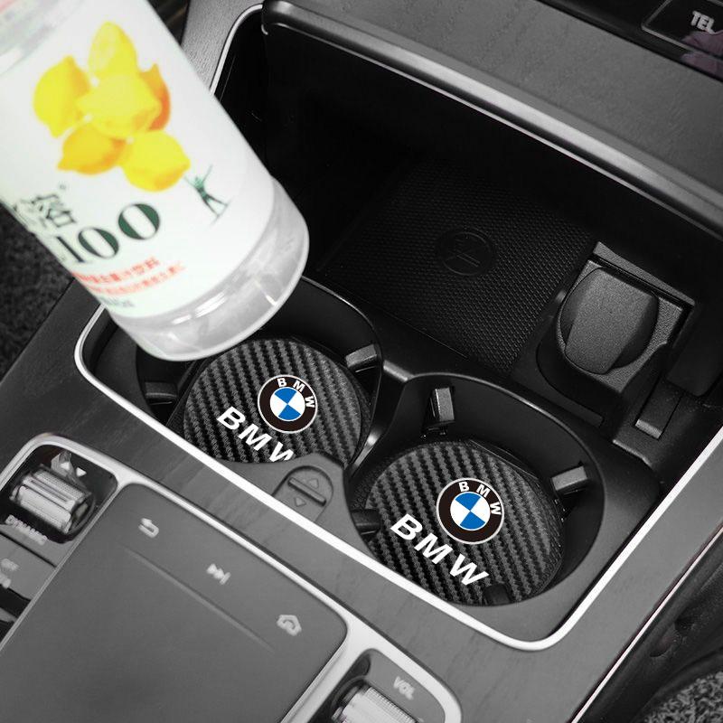 2Pcs Car Coaster Water Cup Mat Non-Slip Pad For BMW E91 E28 X3 X1 Performance F30 F40 F10 E90 F20 E46 E60 E70 E39 E36 E87 X7 E92 VL2
