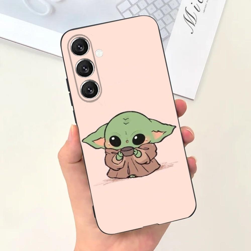 Милый Чехол для Телефона Baby Y-Yoda Чехол для Телефона Для Samsung S25,S24,S21,S22,S23,S30,Ultra,S20,Plus,Fe,Lite,Note,10,9,5G Черный Чехол