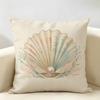 Marine Sea Life Cushion Cover Durable Hypoallergenic Organic Linen Pillow Cover Short Size Washable SkinFriendly
